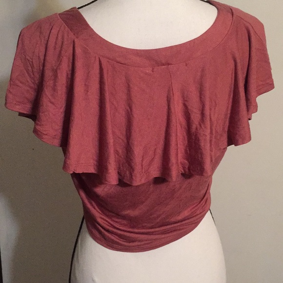 Blush colored Tie down crop top size L - Picture 3 of 8